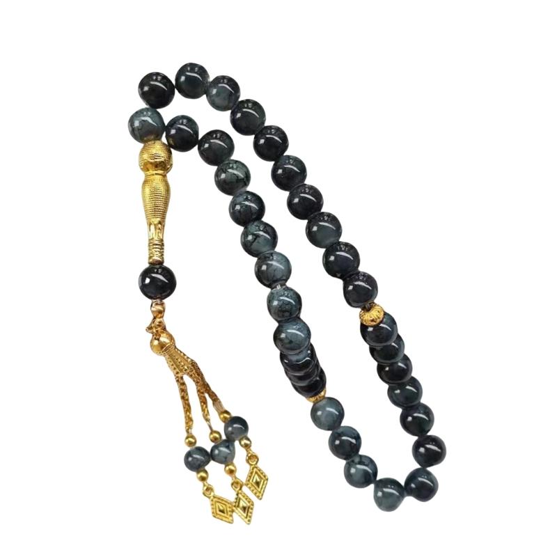 Islamic Meditation Rosary Jewelry 33 Bead Glass Tasbih Bracelet Meditation Rosary Jewelry for Prayer and Reflection