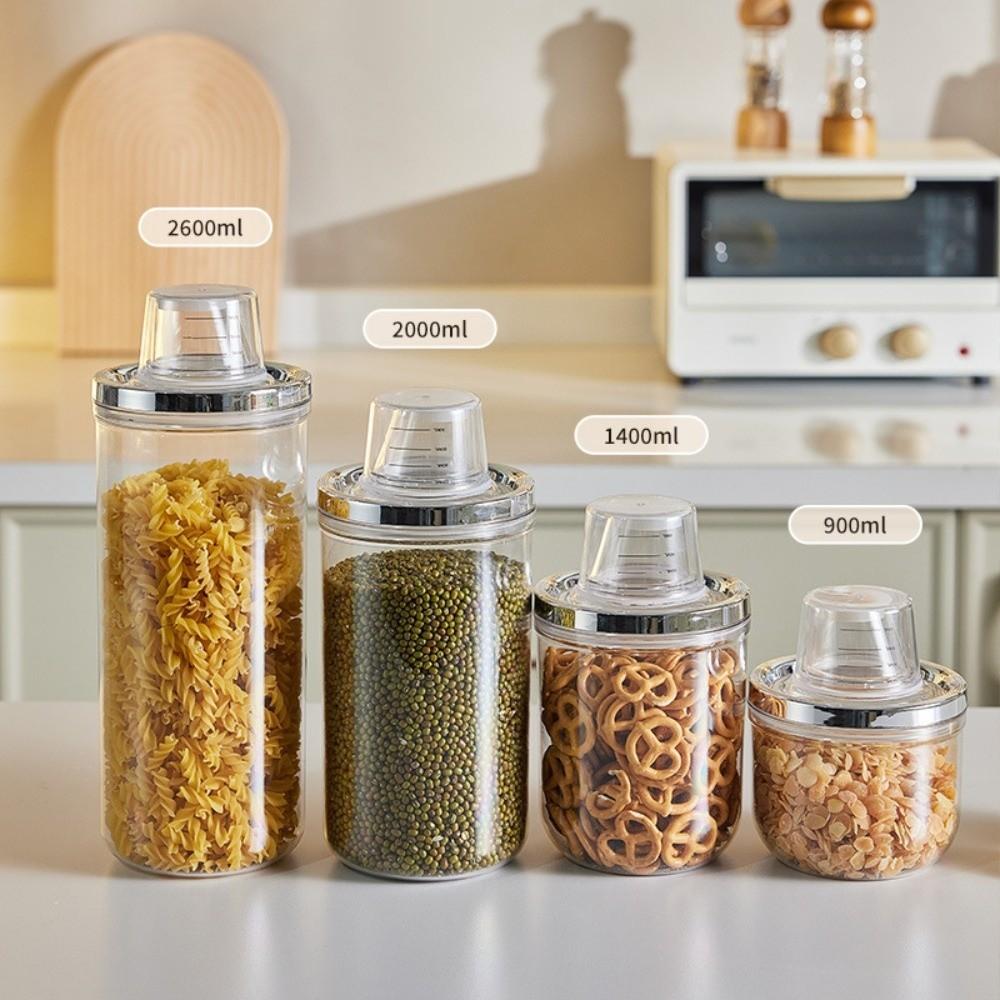 Transparent Fresh Keeper Bin Jar Coffee Bean Sealed Grain Tank Food Storage Container  Kitchen