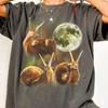 Schneckenliebhaber T-Shirt, Drei Schnecken Mond Tee, Comfort Colors Gartenschnecke Shirt, Lustiges Slow Life Natur Geschenk Für Sie, Tierliebhaber Tee
