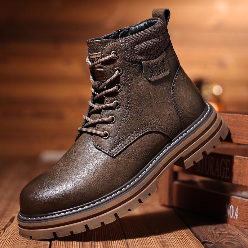

2025 cotton shoes outdoor Martin boots high-top boots men s tooling boots retro locomotive boots British style Oxford polished sole 44