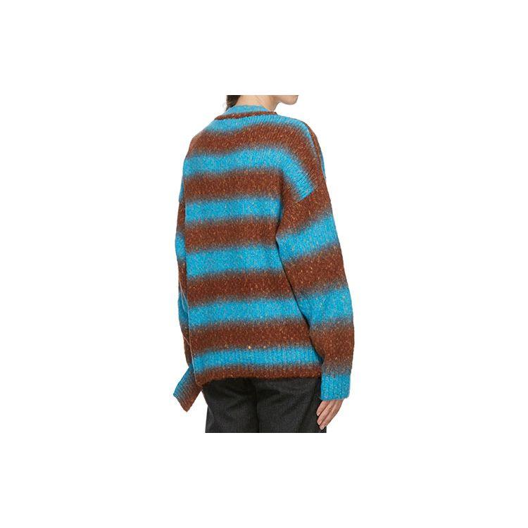 WE11DONE Striped Knit Crew Neck Long Sleeve Pullover Sweater Unisex Sweater Blue WD-KT9-20-008-U-BL
