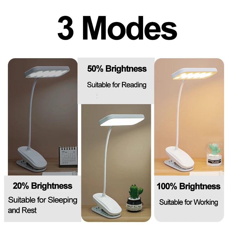 New Adjustable Flexible Foldable Dimming USB Plug LED Desk Lamp for Bedroom Night Lights, Providing Eyes Protection and Comforta