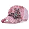 Unisex Butterfly lace sequin decoration Adjustable mesh Baseball Hat sun caps Spring Summer Outdoor Leisure Hats Travel Accessories for Women Men