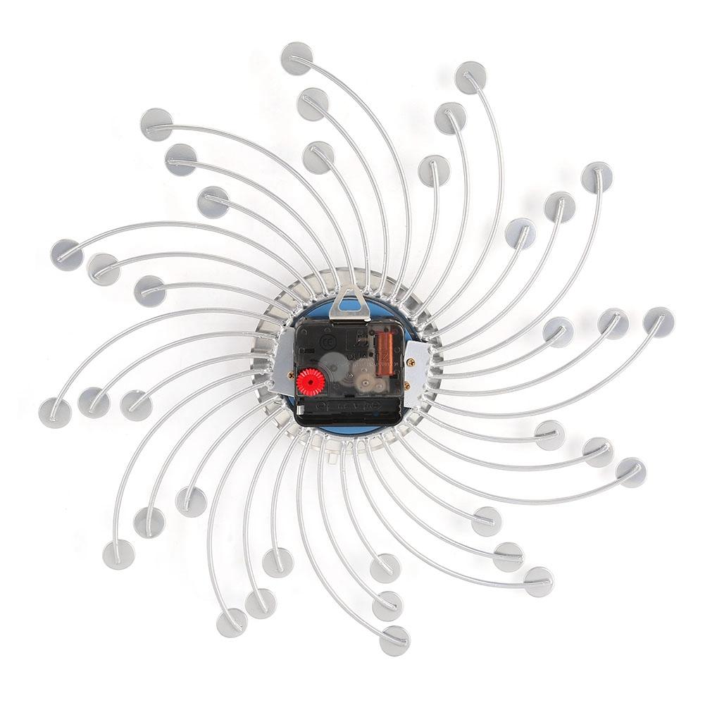 Silberne Metall Wanduhr mit Diamanten verziert Heim Büro Zimmer Moderne Dekoration