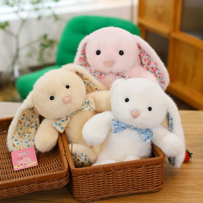 Cute Floral Design Cartoon Rabbit Plush Doll Toy For Children Kids Gift