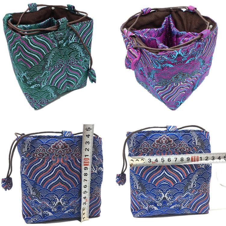 Multi Layer Storage Bundle Pocket Handstring Jewelry Bag Teacup Teapot Gift Bags Kung Fu Tea Accessories Vintage Teaware Sack