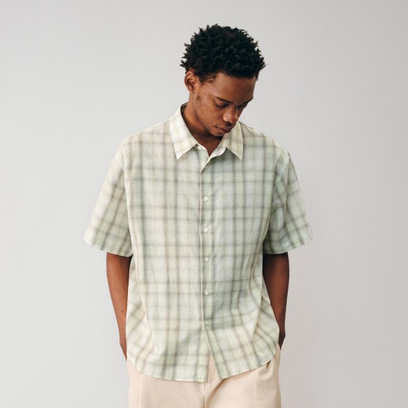 Men's New Stretch Gradient Short Sleeve Shirt, Cool Thin Business Casual Summer Shirt for Men