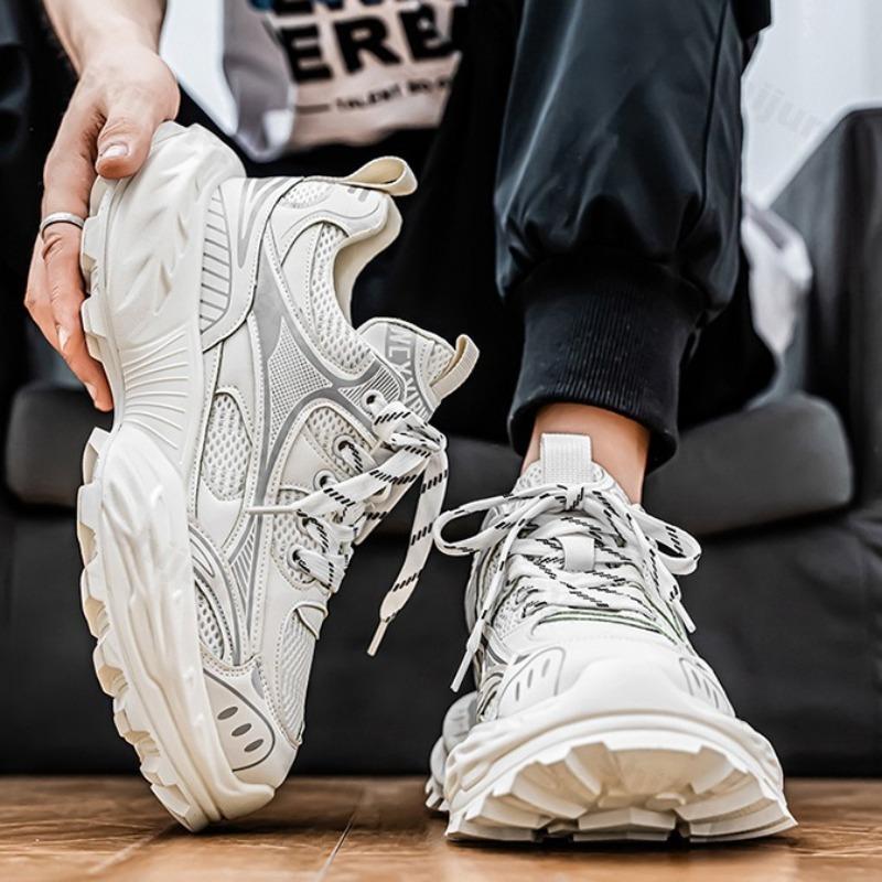 Mode Herrenschuhe Sommer 2025 Mesh Atmungsaktiv Lässige Sportschuhe Modetrend Vielseitig Dicke Sohle Höhenerhöhend Klobige Sneaker