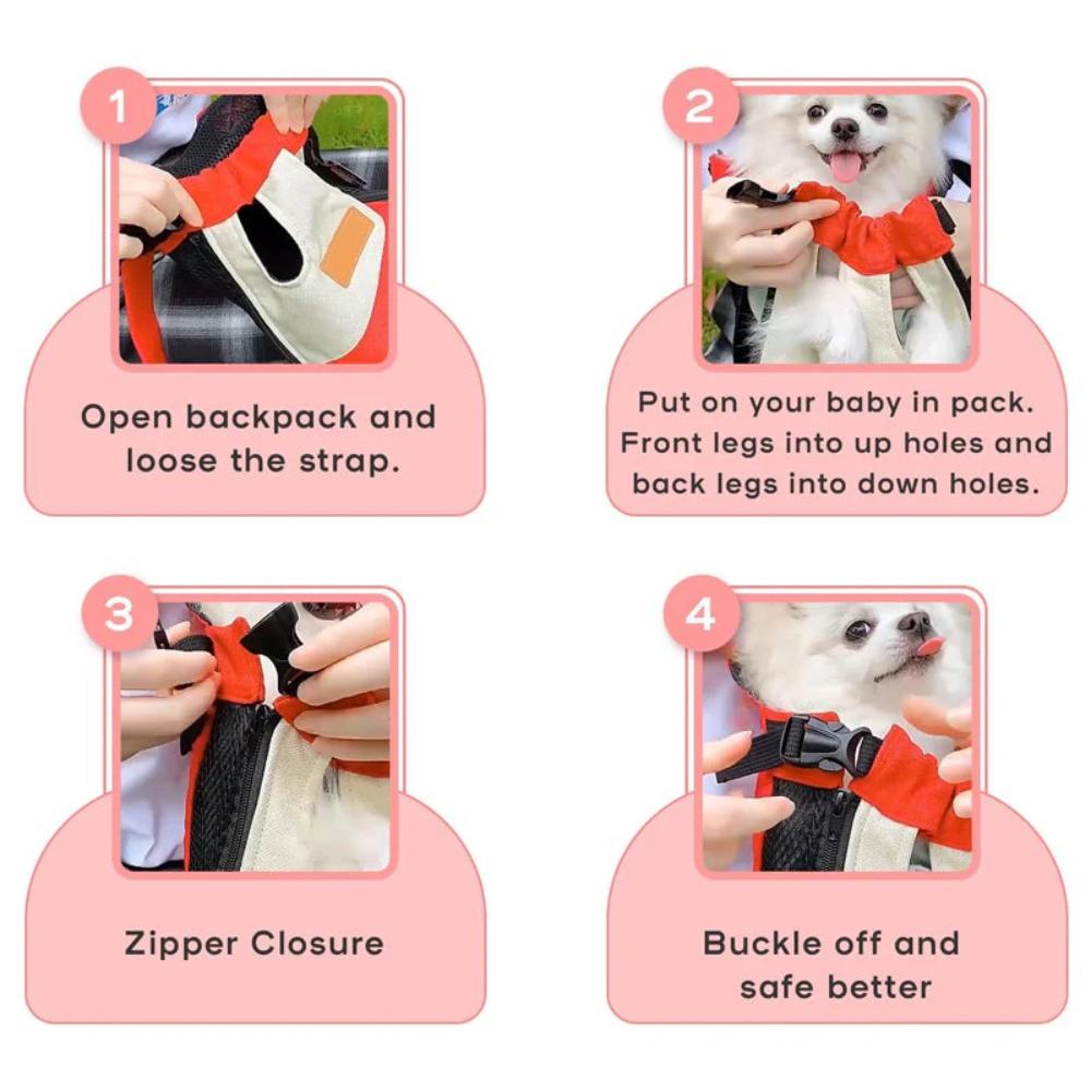 Breathable Dog Outdoor Backpack Portable Dog Cat Front Chest Backpack  Outdoor