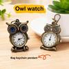 Tiny Cute Owl Shaped Pendant Pocket Watch For Kid Men Women Retro Quartz Pocket Clock Gifts Arabic Numerals Dial
