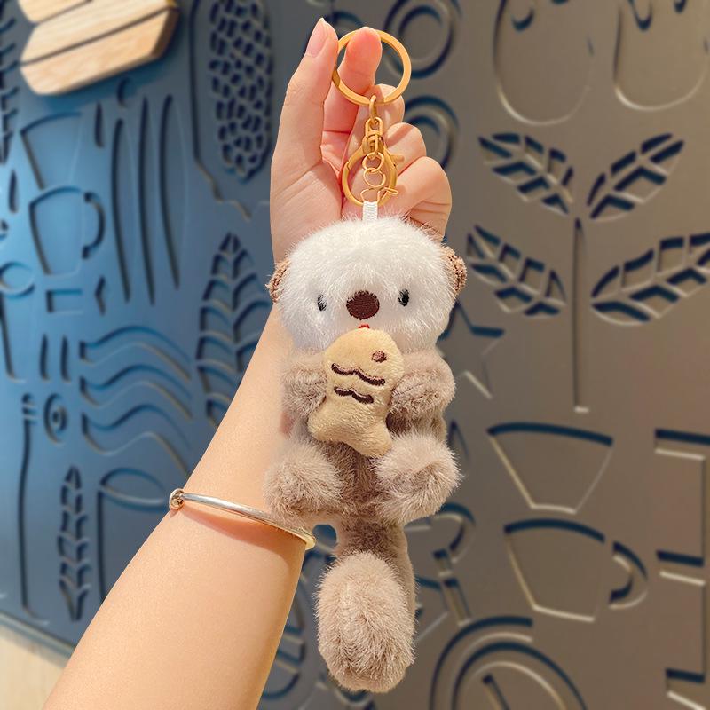 Cute Cartoon Sea Otter Plush Keychain Pendant Doll Charm - Couple Gift