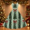 Women's Christmas Print Off-Shoulder Sexy Retro Party Dress for Holiday Celebration