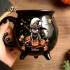 Halloween Tea Drinkware Witch Coffee Mug with Three Legged Cauldron Design, Non Slip Handle Ceramic Decorative Witchcraft Prop Cup, 370ml Capacity for