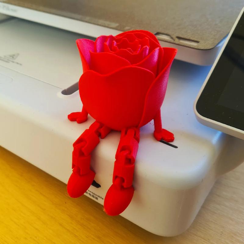 3D Printed Red Rose Figurines Home Decoration Crafts Desktop Ornaments Valentine'S Day Gifts