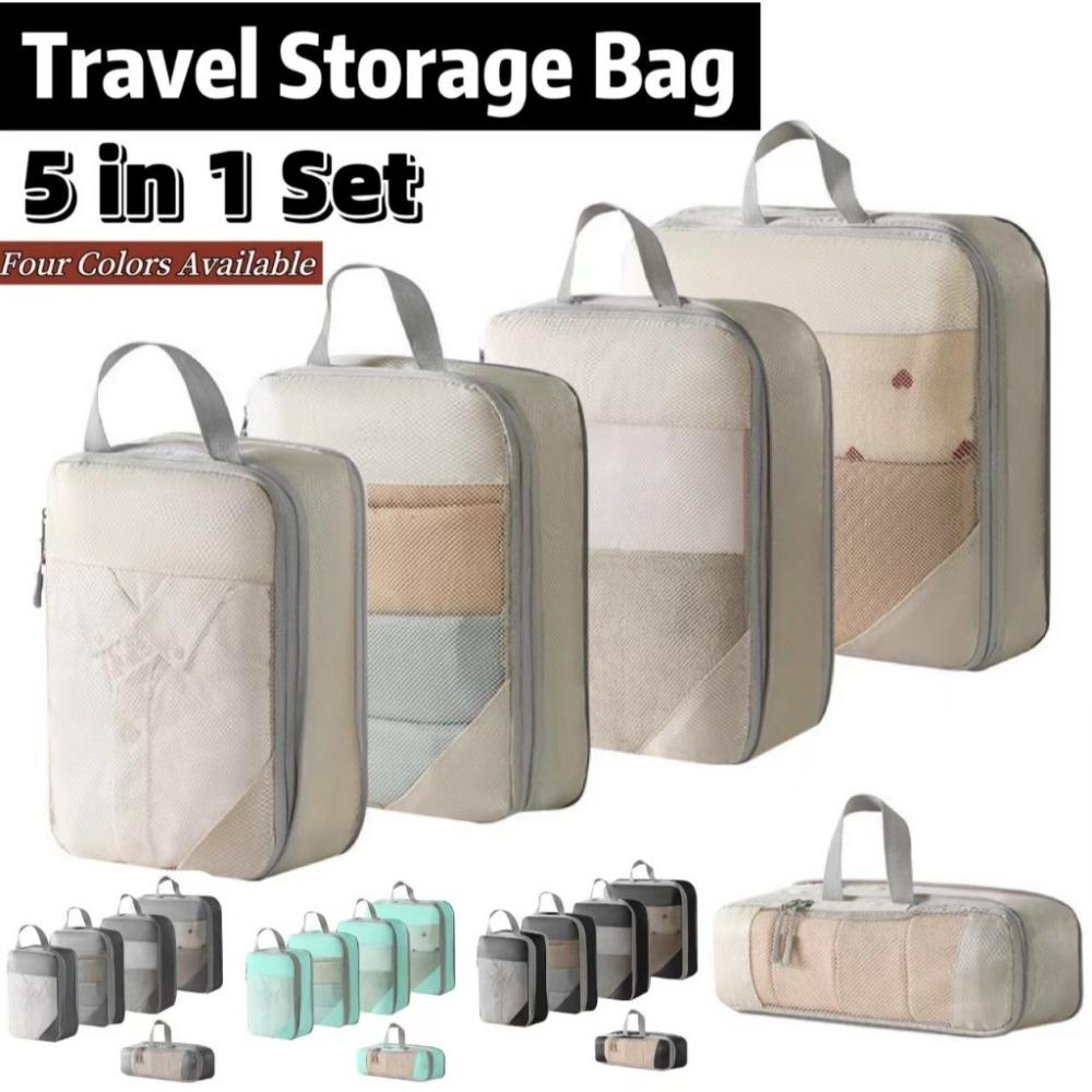 5Pcs Mesh Surface Waterproof Travel Organizer Bag 5 in 1 Set Toiletries Bag  Home