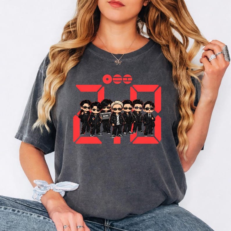 Modna koszulka męska i damska na lato 2026, Vintage Top, Koszulka BTS 2.0 Arirang, Koszulka z grafiką grupy Chibi na trasę BTS 2026, Koszulka inspirowana fanami