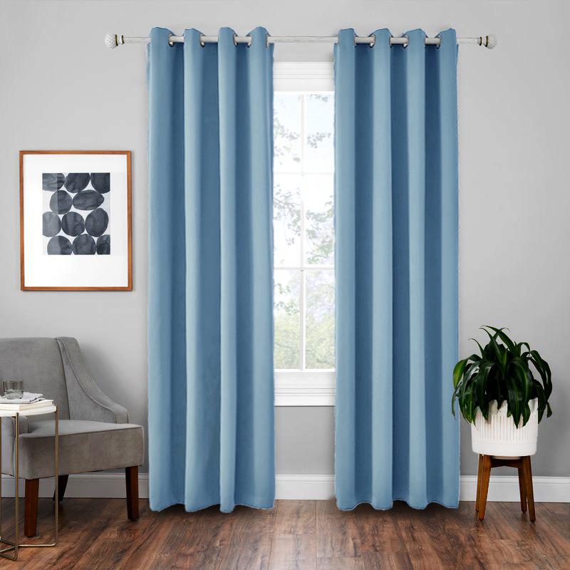 Blackout Thermal Insulation Curtain High Density Polyester Solid Color Window Drapes Modern Minimalist Decor for Bedroom Living Room