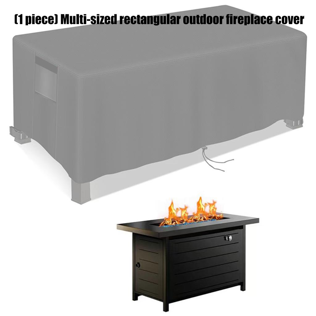 Modern Black Cover for Fire Pits for Rectangular Pits Features Close Fit Cord Buckles Waterproofed Outdoor Guard