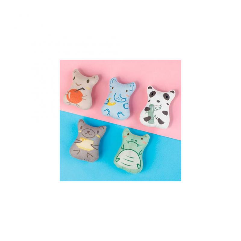 Dorakitten Cat Catnip Toys 5PCS Plush Interactive Cat Toys - Cat Chew Toy Bite Resistant Catnip Filled Kitten Toy for Cat Kitten Teeth Cleaning