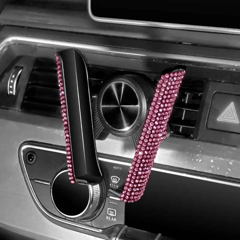 Car Phone Holder Women Diamond Crystal Air Vent Mount Mobile Stand With Rhinestone Auto Bracket Interior Universal Accessories