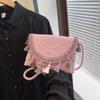 Woven Trendy Crossbody Bag For Women Soft Polyester Material Small Daily Accessory