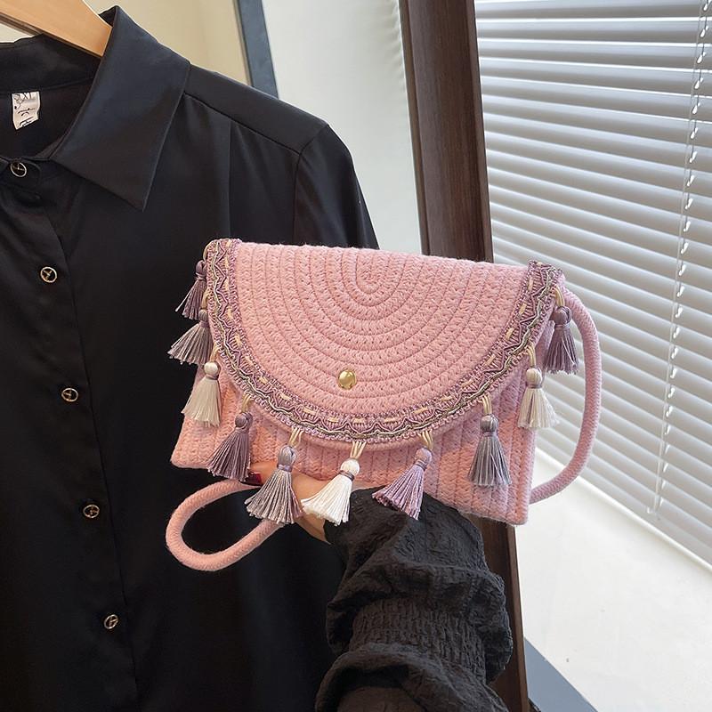 Woven Trendy Crossbody Bag For Women Soft Polyester Material Small Daily Accessory