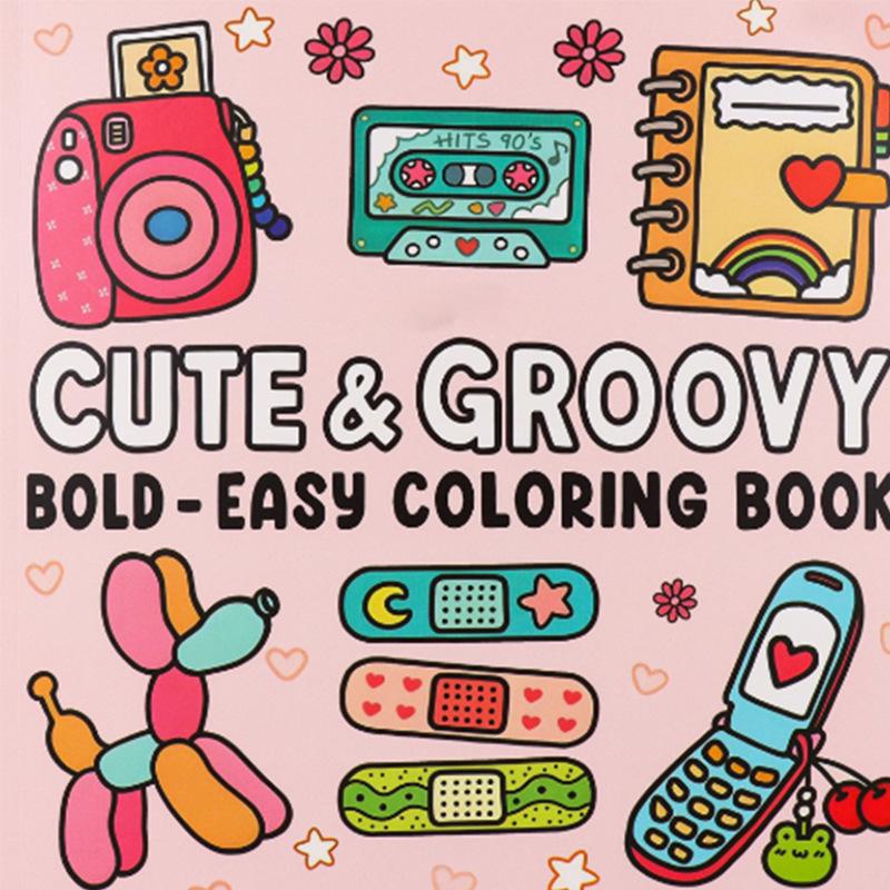 Cross-Border Adult & Teen Coloring Book: Cute Animal Characters for Easy Coloring