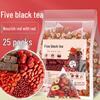 Five Red Tea Bags: Red Dates, Goji Berries, Red Beans, Brown Sugar, No-Boil Ingredients, Red Skin Peanuts, Double Grandpa's House Honey.