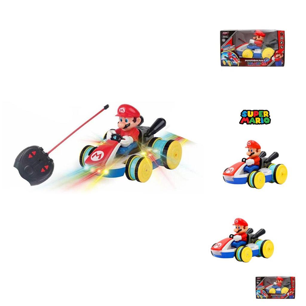 Mario Remote Control Car Cool Stunt Vehicle With Lights And Music Super Mario Kart Toy Plastic)