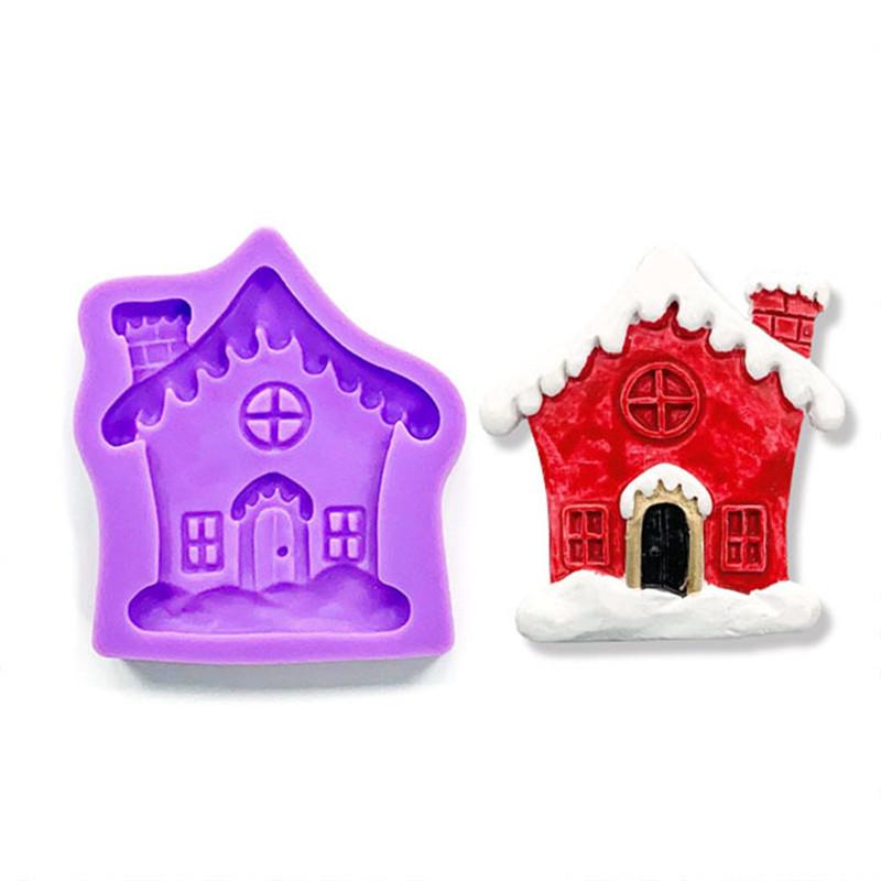 

Новый Рождественский домик силиконовые формы для выпечки торта шоколадные формы DIY домашняя форма для выпечки инструменты для выпечки