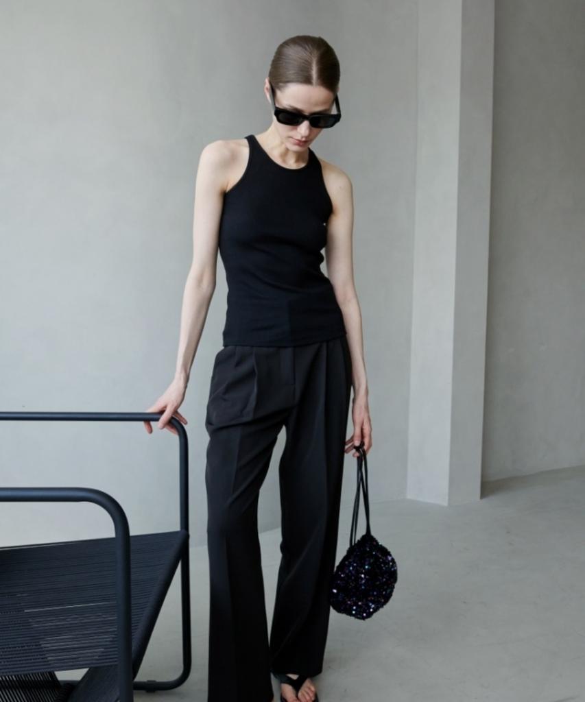 Owaiwai Comfort Pintuck Slacks Pants_Black
