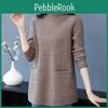 Pullover Solid Sweaters Half Womens High Collar Thick Warm Long Knitted Sweaters Winter Female Tops Bottoming Shirt