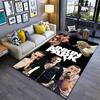 Rock Music Area Rug, Linkin Park Chester Bennington Collage Tattoo Microphone Art Print, Music Fan Decor, Non-Slip Mat