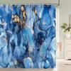 Abstract Marble Pattern Shower Curta Waterproof Fabric Bath Curta For Bathroom Bathtub Large Wide Bathing Cover With Hook