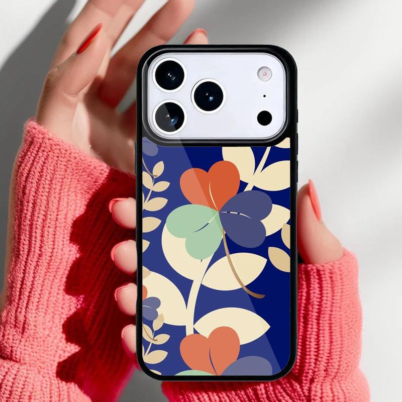 Vintage Leaf Flower Phone Case for iPhone 17 Air 16e 15 14 13 Pro Max Back Cover for 12 11 Pro Coque