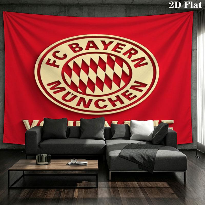 FC Bayern Munchen Custom Name Wall Tapestry Aesthetic Wall Hanging Printed Fabric Blanket Decorative Tapestries for Bedroom Living Room Home Decor