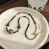Fair Island Style Ethnic Style Coffee Color Beaded Necklace Minimalist Style Women'S Niche Retro Collarbone Chain