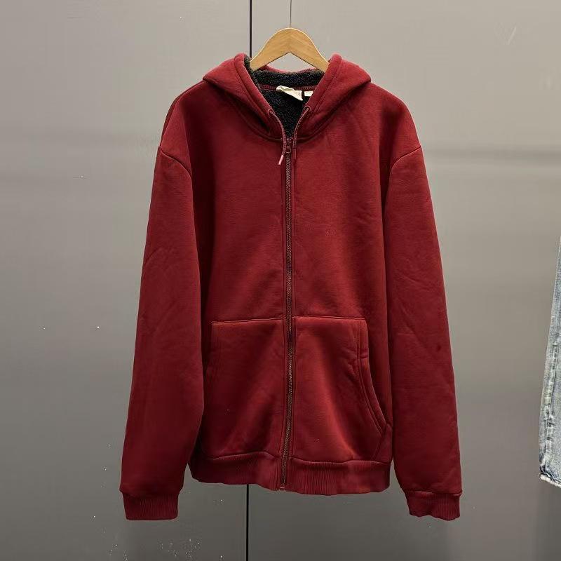 

Men s Trendy Outdoor Lambswool Lined Hoodie Cardigan - Autumn/Winter Collection L іржавий/червоний