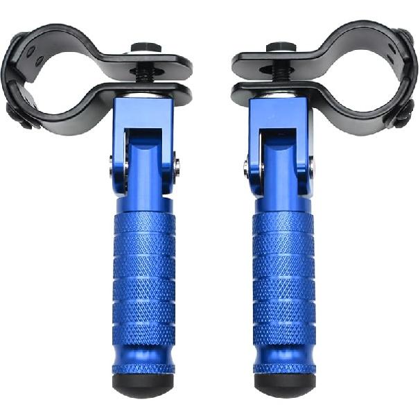 M8 Motorcycle Foot Rests Fit 1.22-1.29In Motorbike Brackets Foldable Foot Pegs Front Footpeg Rear Footpeg Anti-Skid Rearsets Folded Footrest 90
