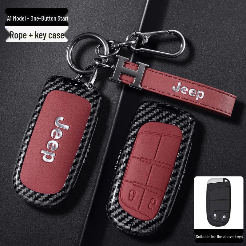 Compatible Jeep Key Case for Grand Cherokee, Renegade, Compass, Commander - Car Bag Buckle Shell