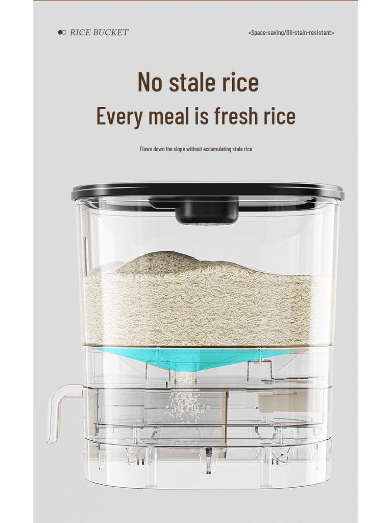 2025 Model Airtight Rice Storage Container: Moisture & Insect-Proof, Flour Barrel, Home Use