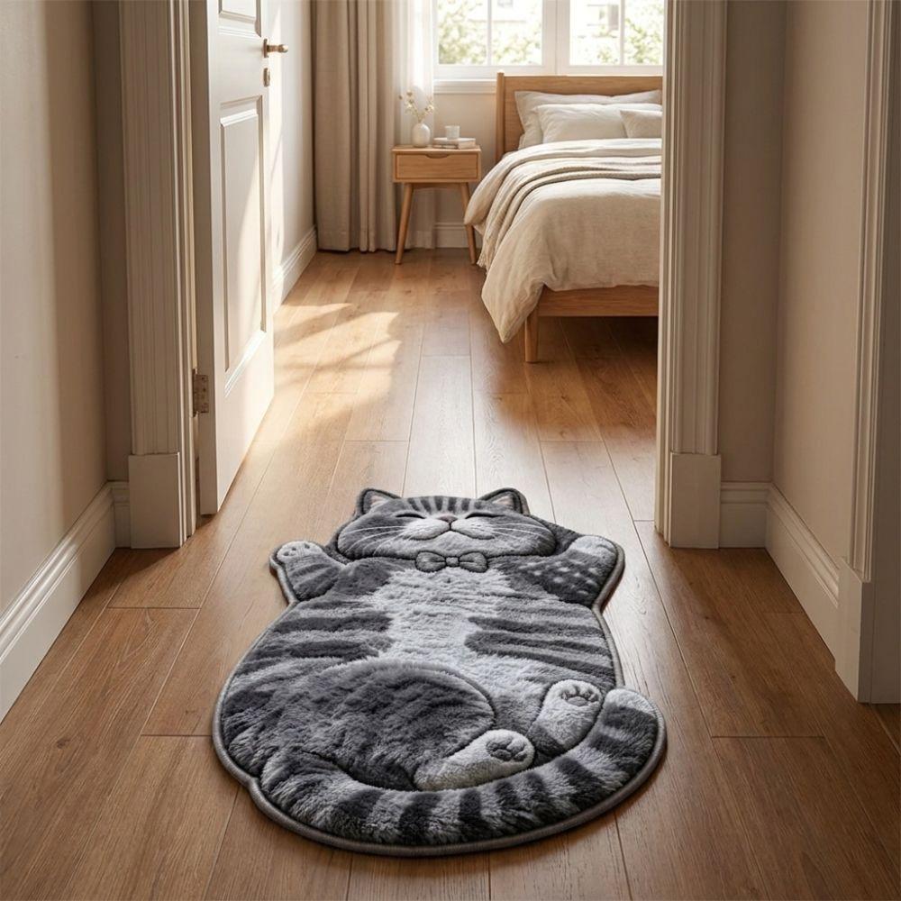 2D Home Decor Carpet Anti-fouling Cartoon Carpet Cute Cat-Shaped Area Rug  Bedrooms