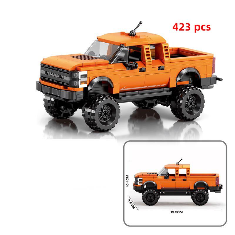 City Technical Car Speed  Racing Car Building Blocks Sports Police Car Pick Up MOC Creative Vehicle Toys