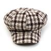 Universal Chemistry Soft Check Wool Brown Newsboy Cap