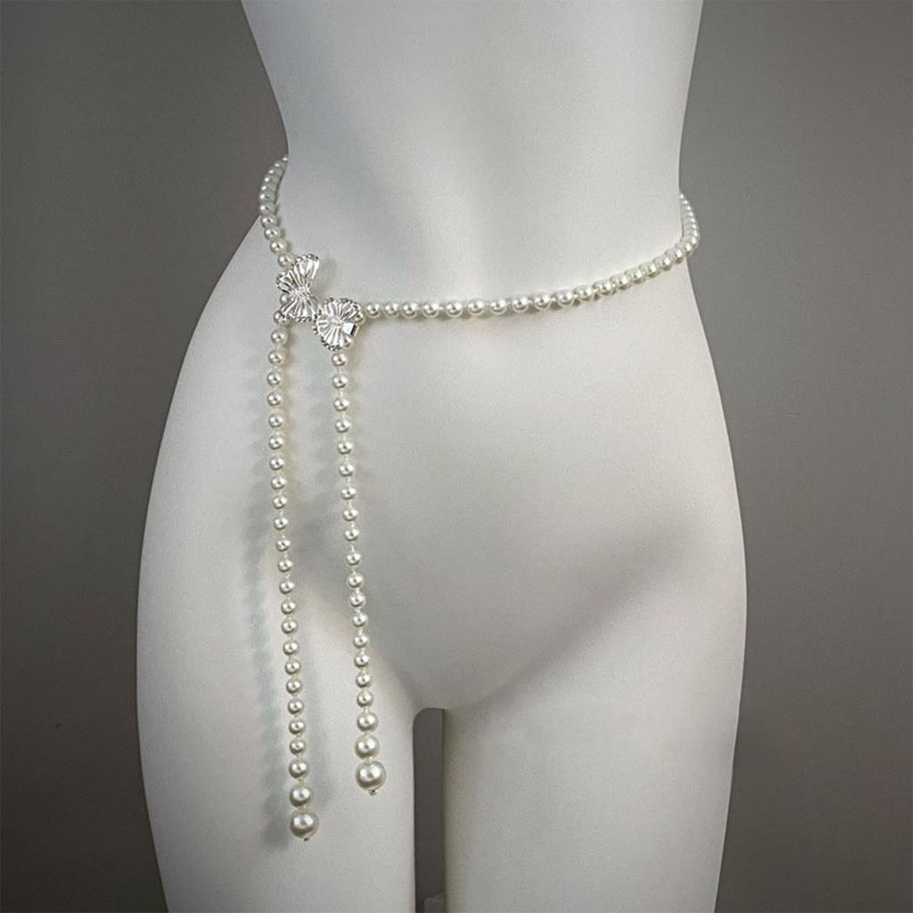 Heavy Duty Waist Belt Stylish for Stage Dance Music Festival Jeans Dress Belt Body Jewelry Chain Pearls Belly Dance