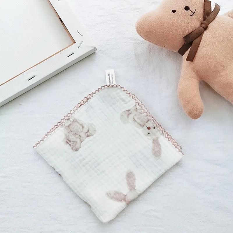 Cotton Baby Face Towel Newborn Baby Items 4 Layer Muslin Baby Bibs Handkerchief Soft Saliva Towel Triangle Feeding Burp Cloths