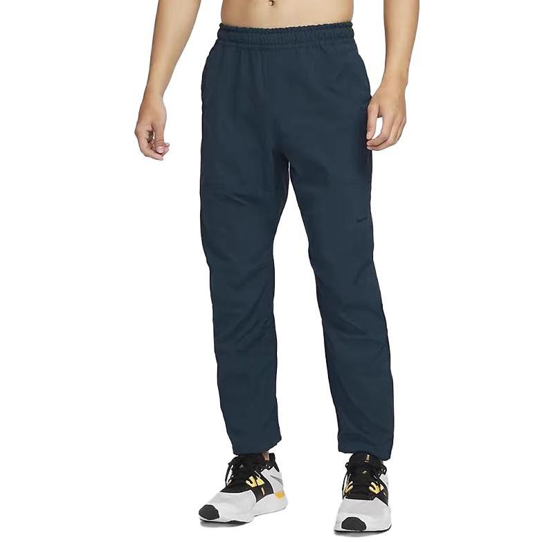 Nike Solid Color Lace-Up Straight Leg Casual Pants Men Bottoms Deep-Sea-Blue DQ4823-454