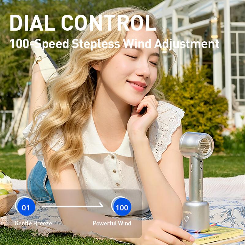 Philips Handheld Fan High Speed Fan With Refrigeration Ice Base 3000 MA Type-C Charging
