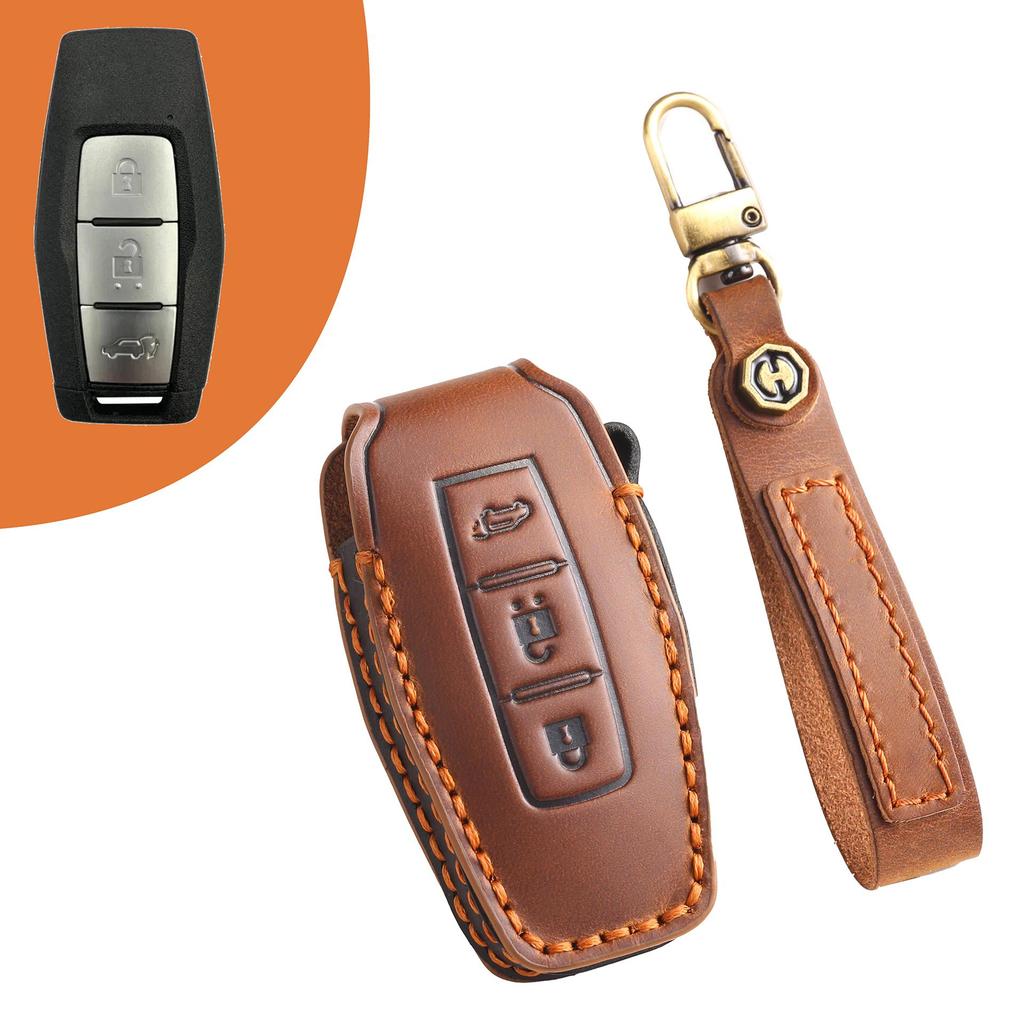 [Mitsubishil Car Key Cover keychain Cowhide Handmade Suitable for Orand Jinxuan ASX Yige Wing God Orland Hyun Pajero Jin Chang Yige