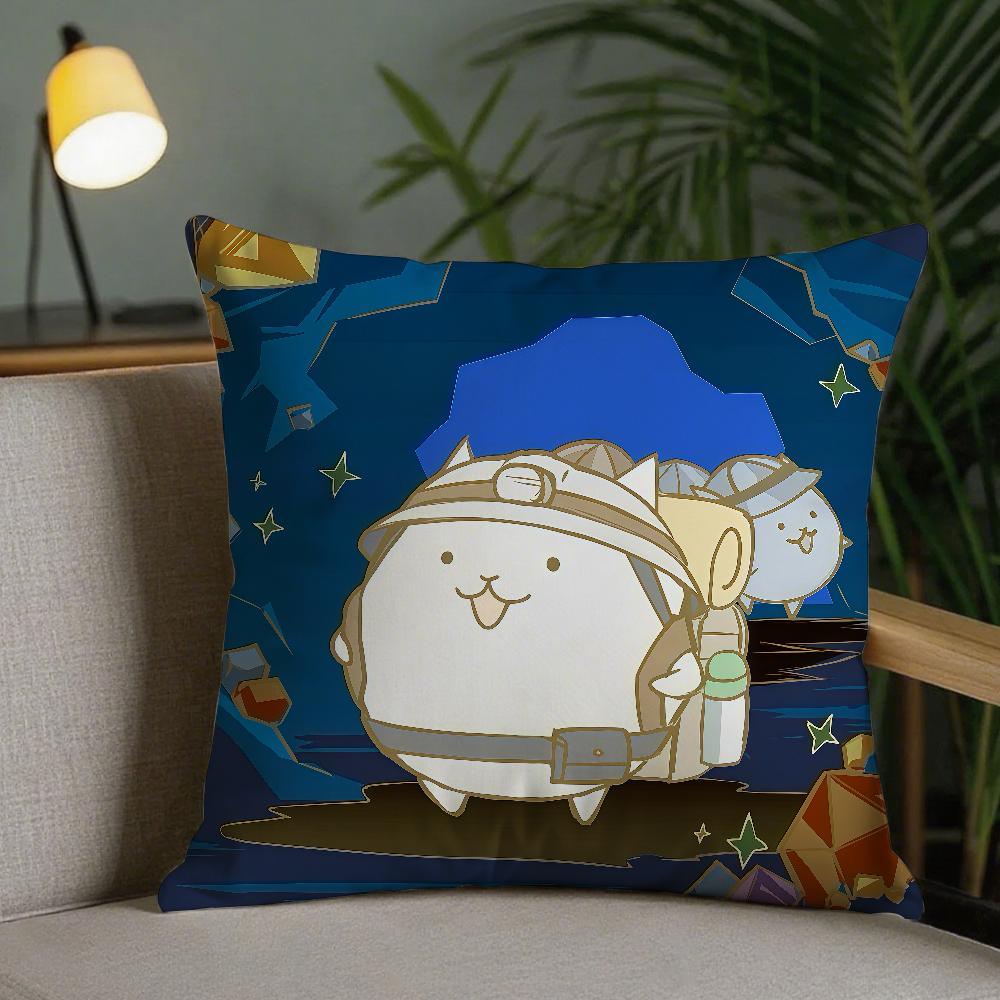 Cartoon The BBattle Cats Pillow Case Square DoubleSided Printing Sofa Cushion Cover Pillowcase Bedroom Bedside